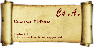 Csonka Alfonz névjegykártya