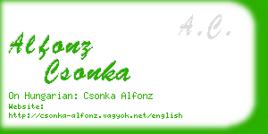 alfonz csonka business card